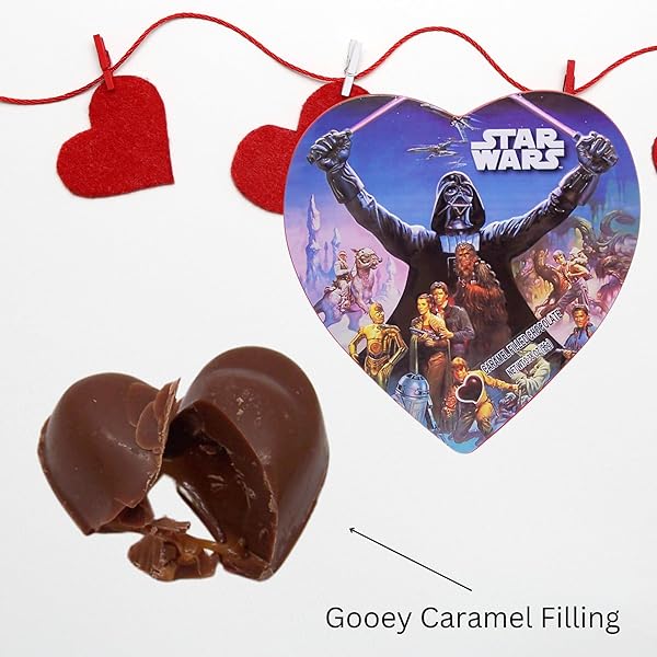 STAR WARS COLLECTIBLE TIN, INDIVIDUALLY WRAPPED CARAMEL FILLED CHOCOLATE WITH REUSABLE CONTAINER, EASTER BASKET STUFFER, 3.38 OUNCES