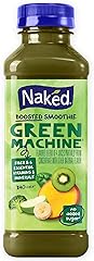 Naked Boosted Smoothie Green Machine, 15.2 fl oz Bottle - Real Fruit Juice Smoothie with Fiber, Excellent Source of Vitamin C