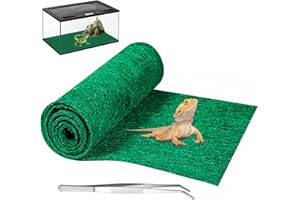 Mechpia 59" x 20" Reptile Carpet, Terrarium Extra Large Mat Liner Bedding Reptile Substrate Supplies for Bearded Dragon Lizard Leopard Gecko Snake Tortoise (Green)