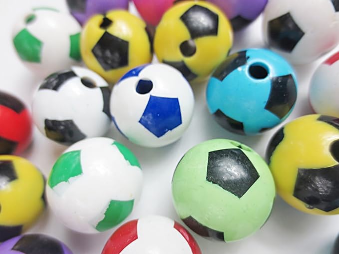 Amazon 個 大玉ビーズ mm サッカーボール ミックスカラー アクリルビーズ アクセサリー材料 ハンドメイドパーツ 飾りつけ ヒューイ 雑貨 ビーズ ストーン 通販