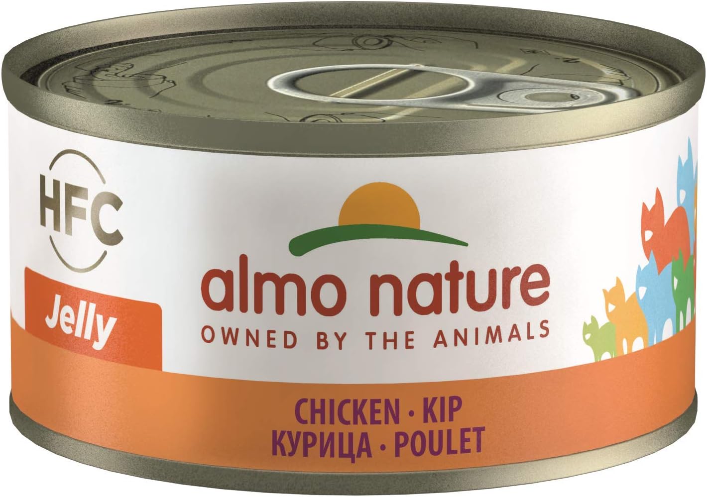 Almo Nature HFC Jelly - Wet Cat Food for Adult Cats - Chicken - Human Grade, Gluten Free, Monoprotein - 70g, Pack of 24