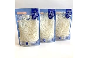 DOK MAI (Pack of 3) Egg White Noodle No flour, Gluten Free, Ketogenic, Protien, No Preservation Ready to eat 180g (Udon)