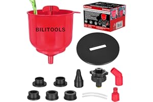 BILITOOLS Professional No Spill Coolant Funnel Kit, 13 Pieces Universal Radiator Coolant Filling Funnel with 6 Adapters for M