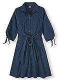 ECI New York Women's 3/4 Sleeve Shirt Dress, Navy, 10