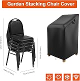 Raweao Waterproof Garden Chair Covers 500D Oxford for Stacking Chairs view 5