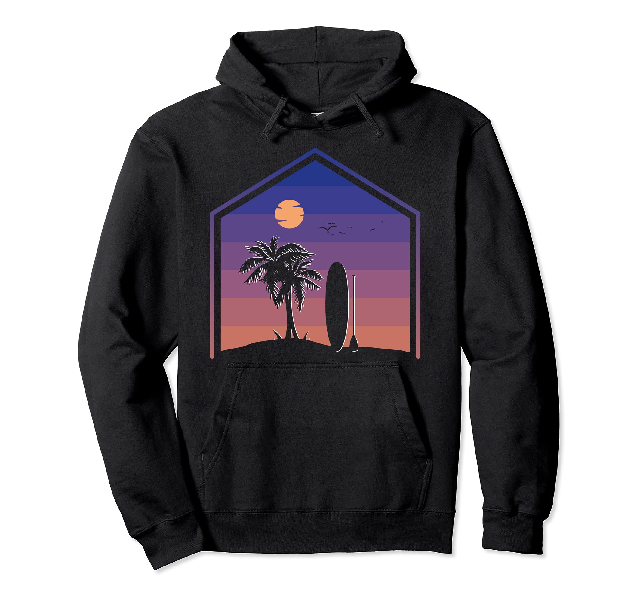 Tropical Stand Up Paddling Paddler Paddleboarding Sunset SUP Pullover Hoodie