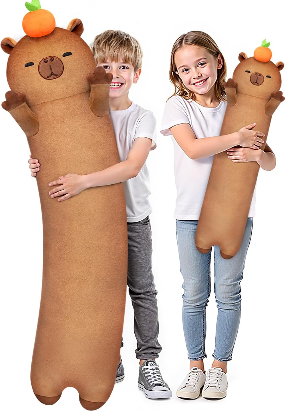 Mewaii 20in Long Capybara Plush Body Pillow Soft Squishy Cute Gift
