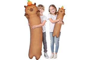 Mewaii Long Capybara Plush 5 Sizes, 120% Extra Filling Giant Plushness Kids Body Pillow, Kawaii Cute Capybara Stuffed Animals Plushies, Big Long Body Pillow Cat Plush Gift for Girls 20”
