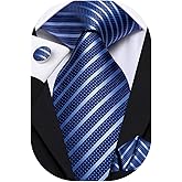 Hi-Tie Men Ties Sets Silk Stripe Paisley Necktie Pocket Square Cufflinks for Business Wedding