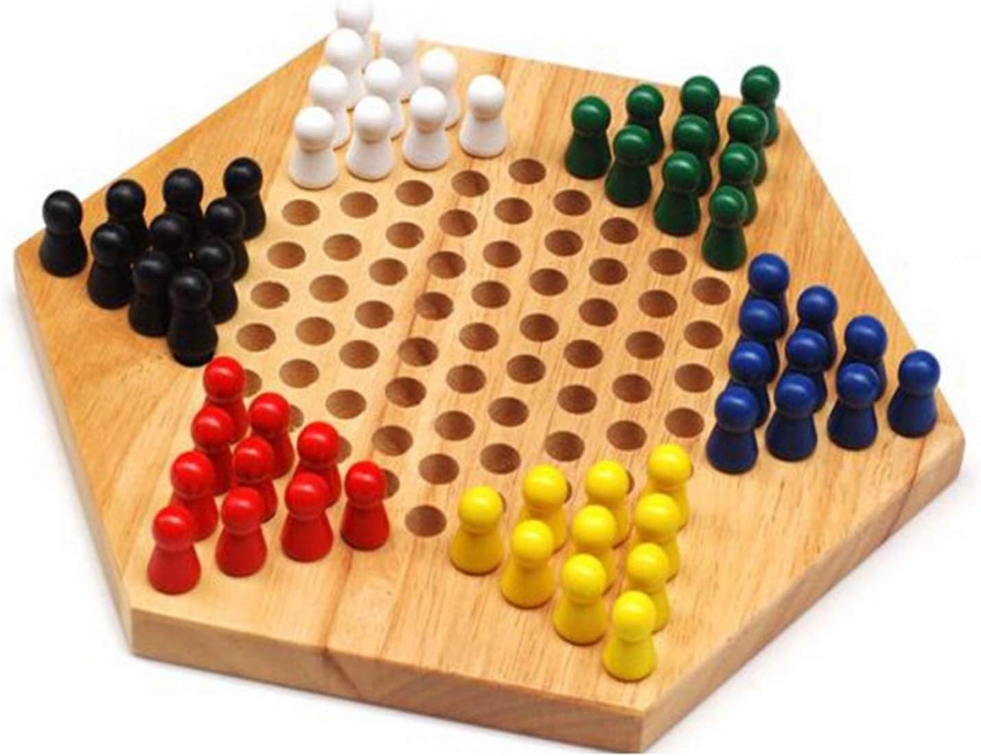 Paytion Family Game Set Kids Wooden Chinese Checkers 1PC for Family/Travel
