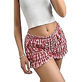 RoseSeek Women's Plaid Low Rise Checkered Bloomer Y2k Mini Ruffle Micro Boxer Shorts
