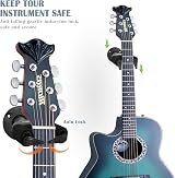 Surplex Guitar Wall Mount Hanger Auto Lock 2 Pack Adjustable Universal Hook view 2