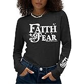 Long Sleeve Shirts for Women - Womens Christian Graphic Tees Religious Sayings Inspirational Tee Tops