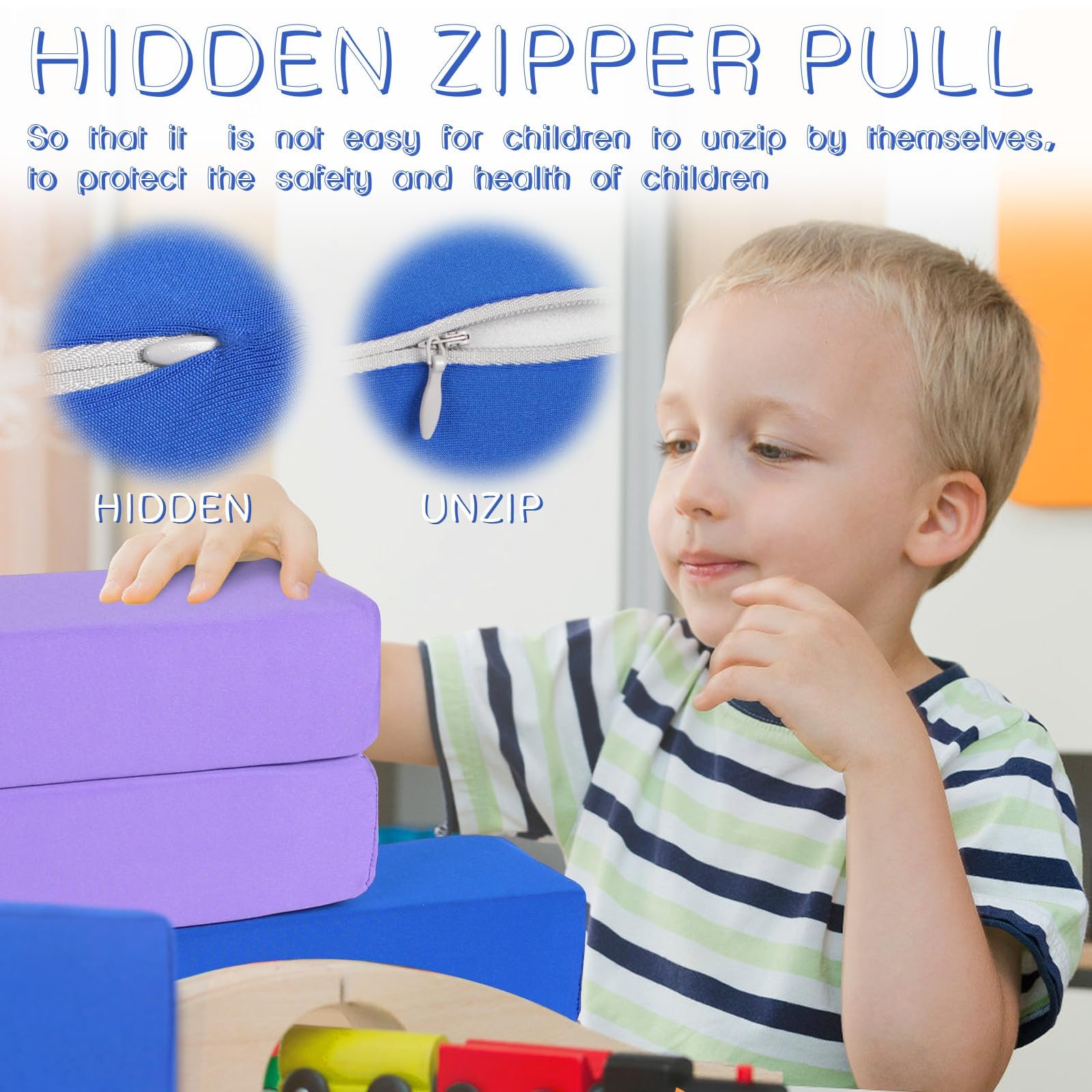 UHAPPYEE Toddler Foam Buliding Blocks - 12 Piece Fabric Covered 9x4x3inch Stacking Block Sets - Colourful Soft Play Set for Kids Idea for Building and Throwing Fun