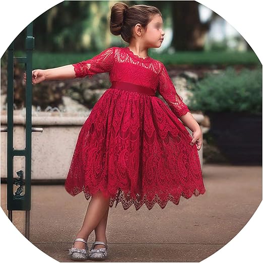 Amazon Com Girl Lace Dress Tulle Princess Girl Party Dress Casual