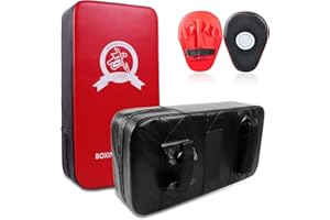 SEISSO Kids Boxing Gloves Boxing Kick Pads Punching Mitts Set for Taekwondo Karate Training Target Focus Muay Thai Pads Punch Kicking Strike MMA Martial Art for Kids Youth