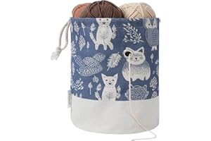 LeCorner Yarn Bag, Small Crochet Bag Organizer, Drawstring Yarn Storage Knitting Bags, Portable Mini Yarn Holder for Crocheting Project, Skein Ball, Needles Accessories