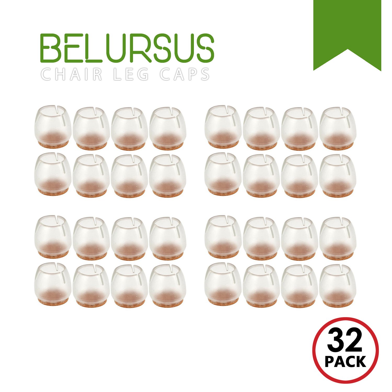 Belursus (44 Pieces) Chair Leg Caps Silicone Floor Protector...