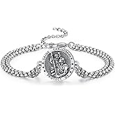 Wasee St Michael/St Christopher Bracelet for Men Adjustable Bracelet Religious Protection Jewelry Amulet Gift for Men Women with 7.5+2 Inch Stainless Steel Chain
