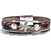 VIBILIA Boho Leather Wrap Bracelets for Women Multi-Layer Bracelets with Strong Clasp Jewelry for Women