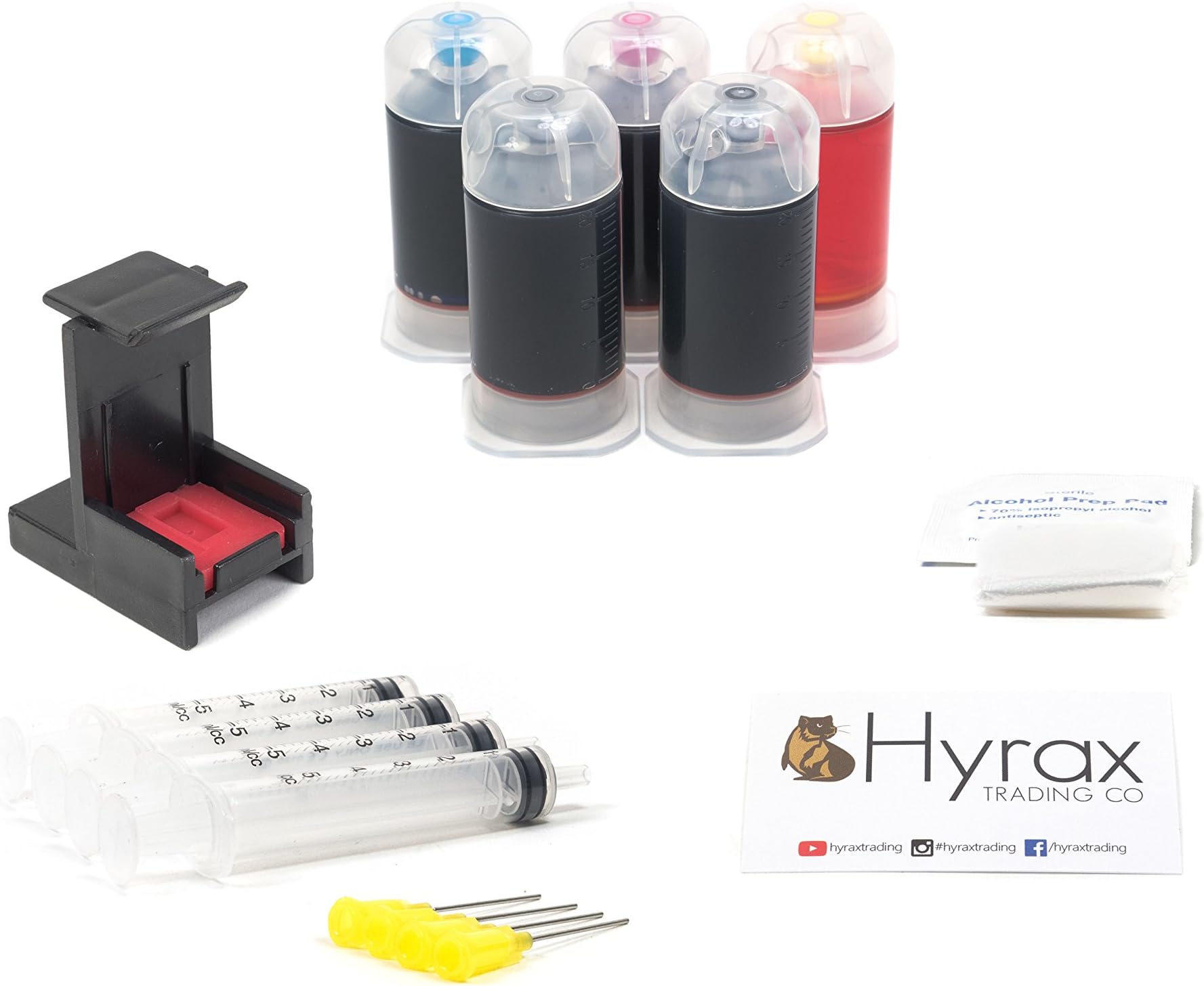 Hyrax TradingInkPro Black & Tri-Color Ink Refill Box Kit for HP 92/94/95, 96/97/98 Ink Cartridges