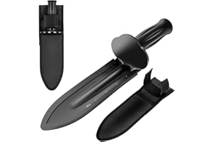 Flysocks Heavy Duty Metal Detector Shovel with Dual Serrated Blades Precision Depth Measurement, Ideal for Metal Detecting, Gardening, and Backpacking