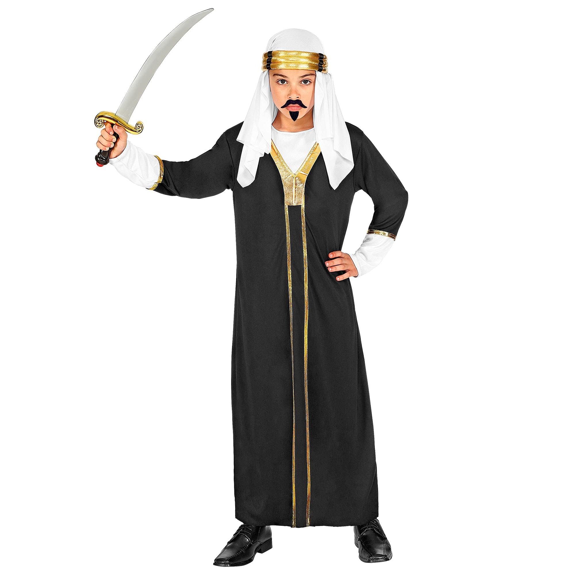 Widmann - Sultan costume including robe with coat and headpiece. Perfect for themed birthday parties, carnival, halloween. Middle East, Arabian. Size 11-13 Years or 158cm