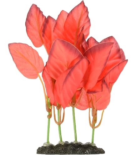 Underwater Treasures Silk Red Hygro Aquarienpflanze – 50,8 Cm, Aus Seidenstoff, Für Süß- & Meerwasser