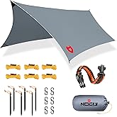 Rain Fly12x10 Lightweight Survival Camping Tarp; 100% Waterproof; Makes a Great Backpacking Tarp or Hammock Shelter; Comes in Multiple Colors, Survival Bracelet Included; Grey