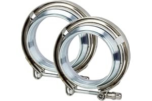 3.0 Inch Exhaust Flange, 2PCS V Band Clamp with Flange Male Female Stainless Steel Compatible for Exhaust System, Turbocharge