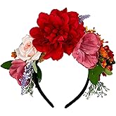 Vividsun Mexican Flower Crown Day of the dead Headpiece Party Fiesta Flower Headband