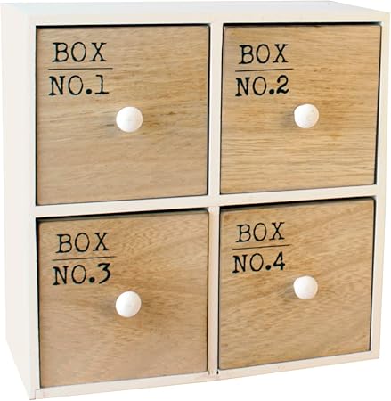 Roomando Cajones Caja Caja Caja Caja Caja de Madera con 4 cajones: Amazon.es: Hogar