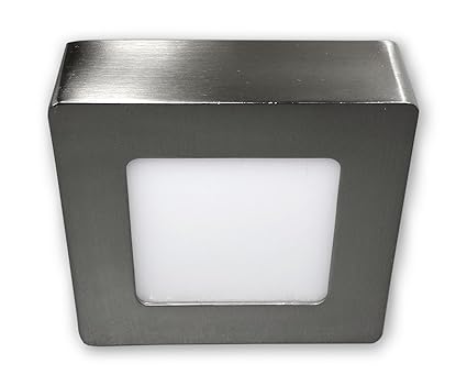 6 W LED Aufbauleuchte Panel Lampe Deckenspot 230 V Eckig - Edelstahl