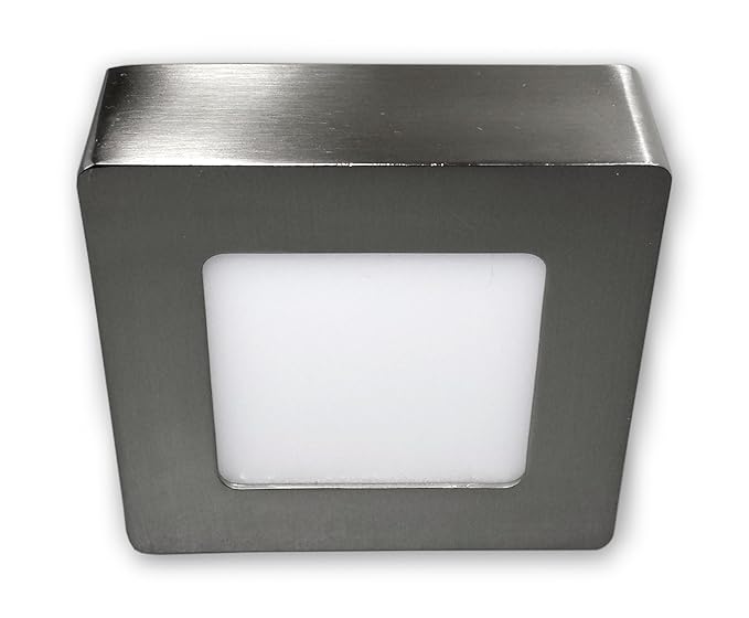 6 W LED Aufbauleuchte Panel Lampe Deckenspot 230 V Eckig - Edelstahl