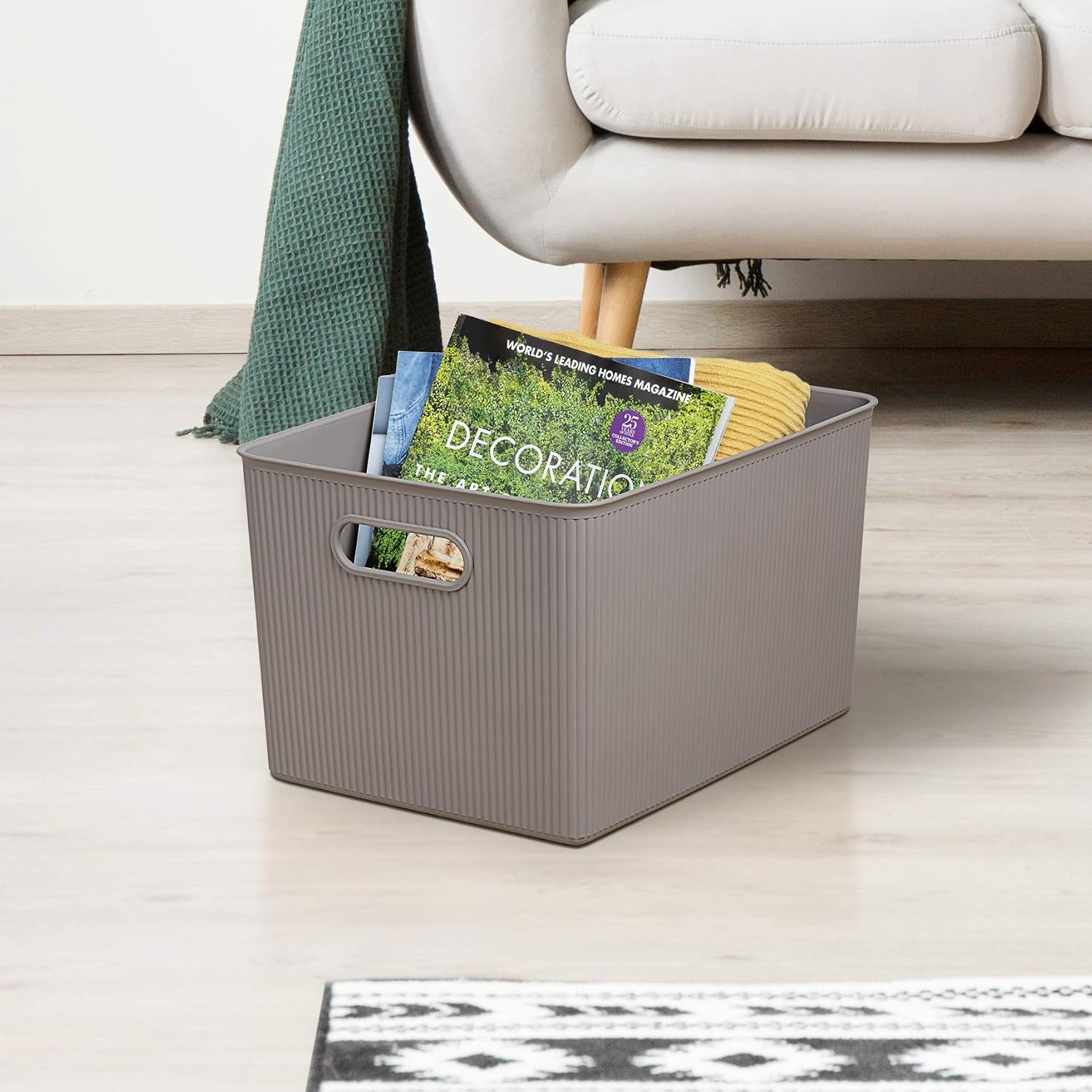 TATAY Plastic Storage Basket 22 L Baobab, Grey - Image 5