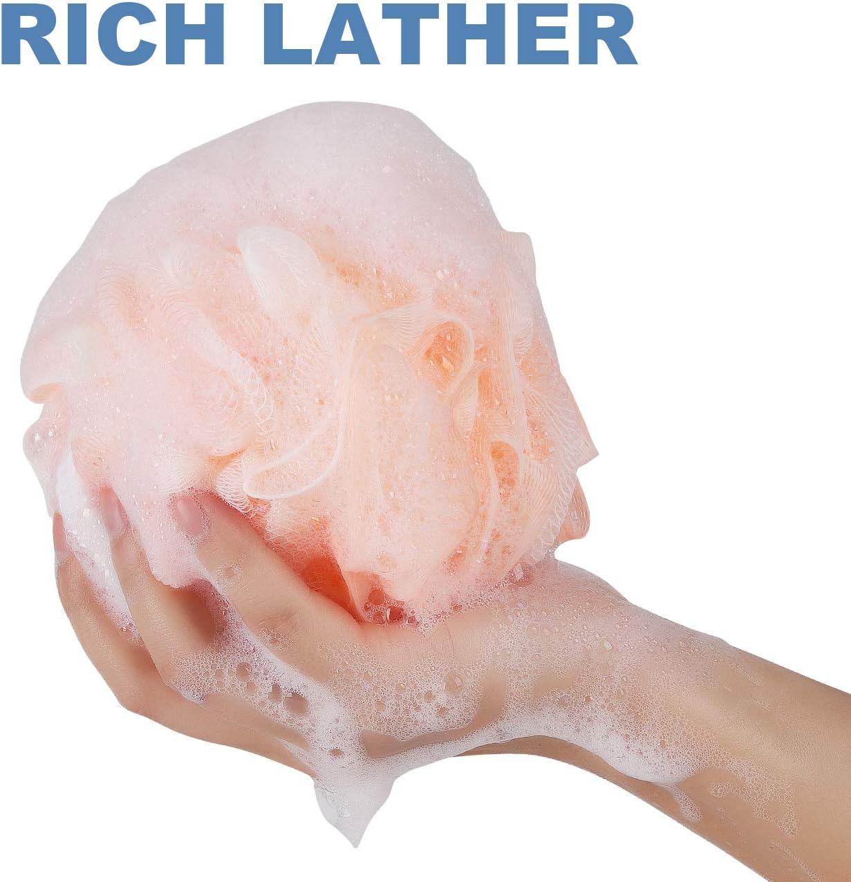 YINENN Bath Shower Sponge Loofahs XL (80g/pcs) Mesh Pouf Shower Ball, Nature Bamboo Charcoal Soft Body Scrubber Exfoliating for Silky Skin, Full Cleanse, Lather Pack of 3 Fresh Colors: Health & Personal Care