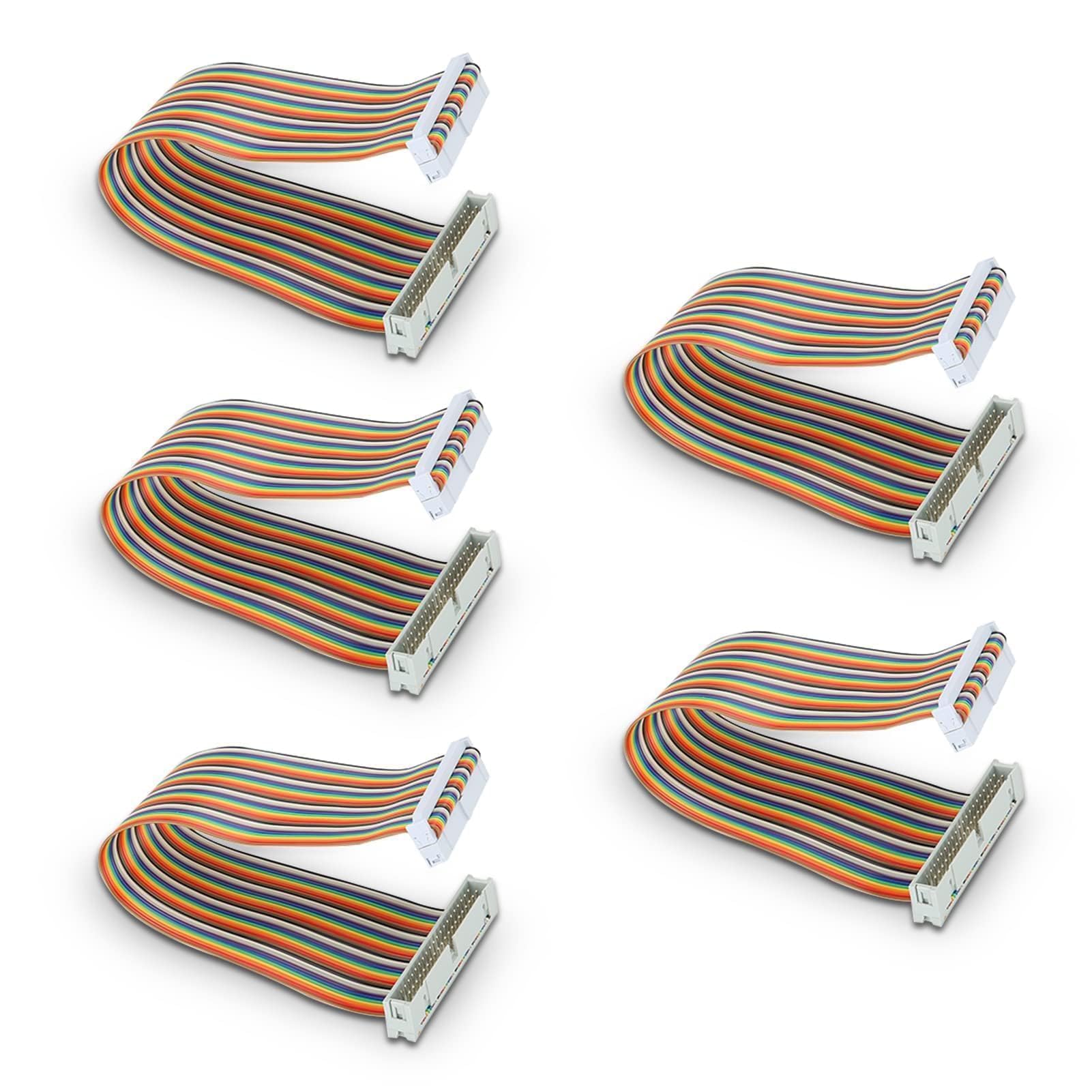 Agatige GPIO Cable, Pack of 5 20 cm / 7.9 Inch 40 Pin Male to Female GPIO Wire Cable Extension Computer Accessories for Raspberry Pi 3.5/5 Inch TFT LCD Touch Screen Male to Female