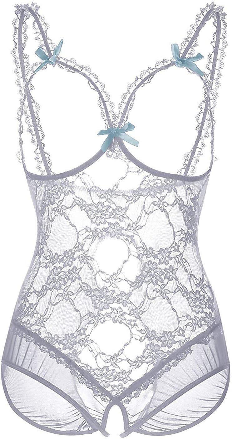 ZAPZEAL Women Sexy Lingerie Open Cup Crotchless Bodysuit Lace Nightie Backless Dress Erotic Lingerie for Women for Sexy Plus Size UK 6 8 10 12 14 16 18 20