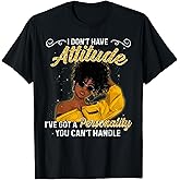 African American Melanin Queen Black Girl Magic Afro T-Shirt Small