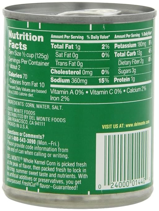 33 Canned Corn Nutrition Label Labels Database 2020