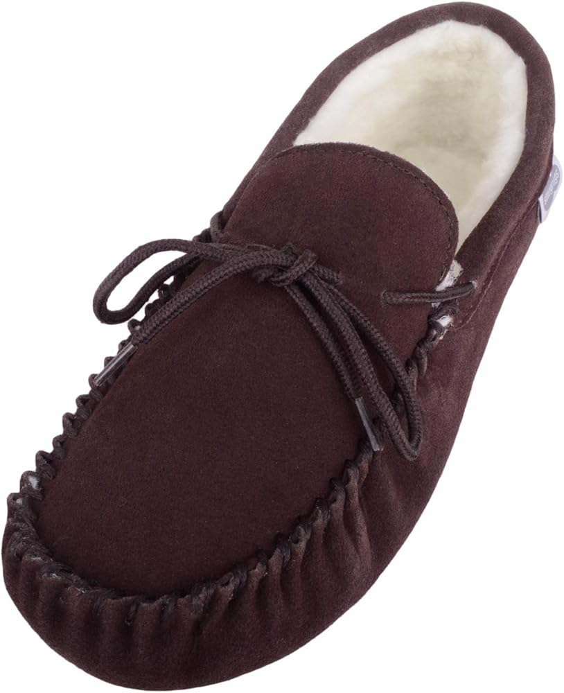 leather sole moccasin slippers