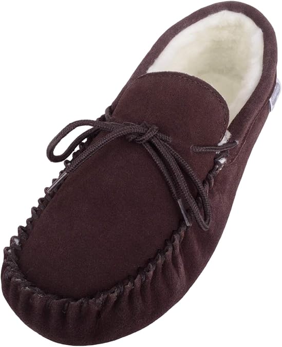 mens unlined moccasin slippers