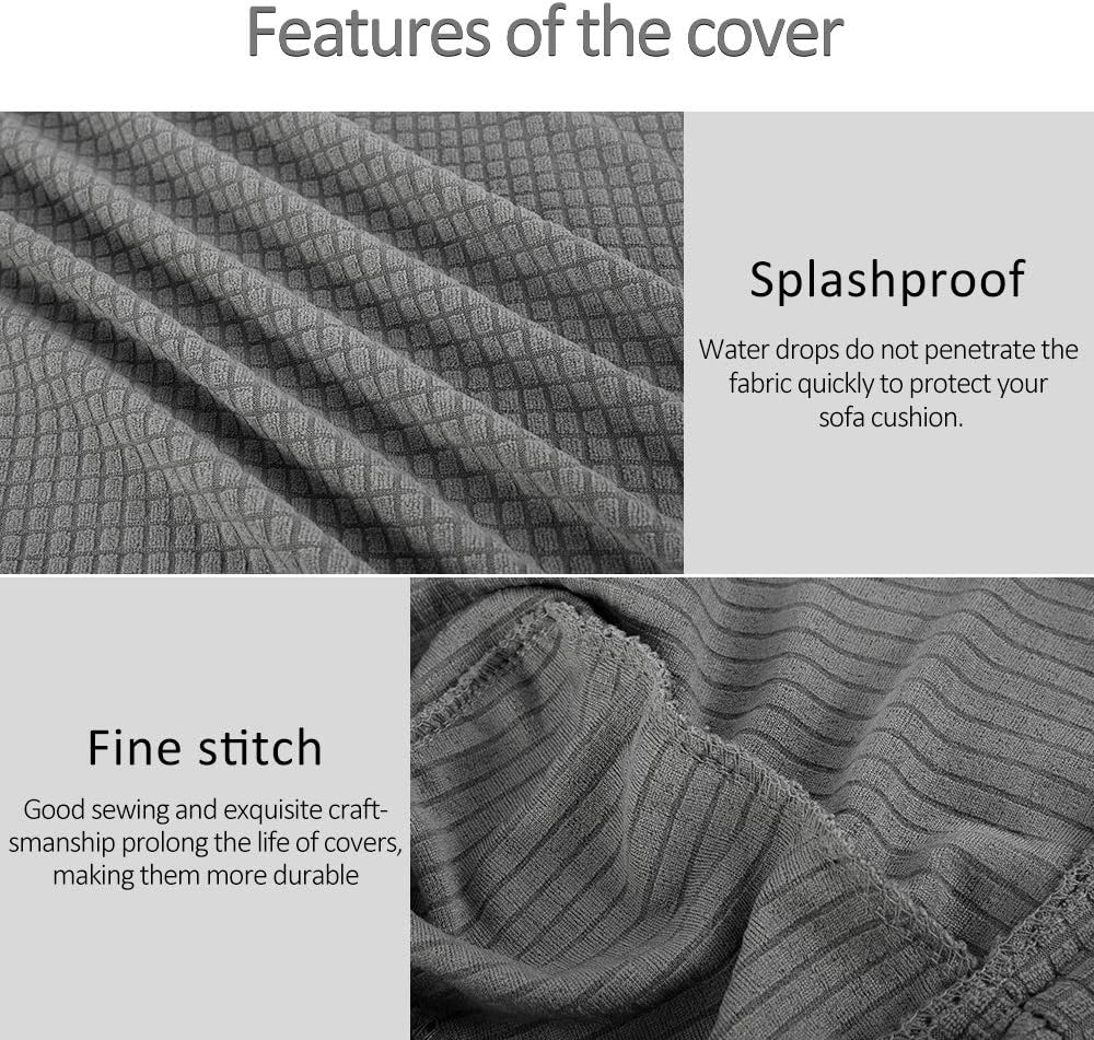 Your's Bath 2Pcs Armrest Covers Spandex Stretch Fabric Waterproof Arm Caps Anti-Slip Furniture Protector Slipcovers for Armchairs Sofa Couches Recliner (Light Grey) - Image 4