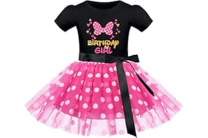 IMEKIS Kids Baby Girls Birthday Outfit Polka Dots Dress Headband Cake Smash Halloween Cosplay Costume Photo Shoot 1-6T