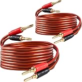 Goaycer Speaker Wire with Banana Plugs,14 Gauge Speaker Cables, Oxygen-Free Copper(OFC)，2 Pack/6.6Feet