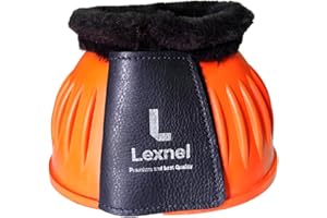 LEXNEL Rubber Bell Boots, Durable Bell Boots for Horse – Superior Hoof Protection and Comfort 1 Pair (Orange, Large)
