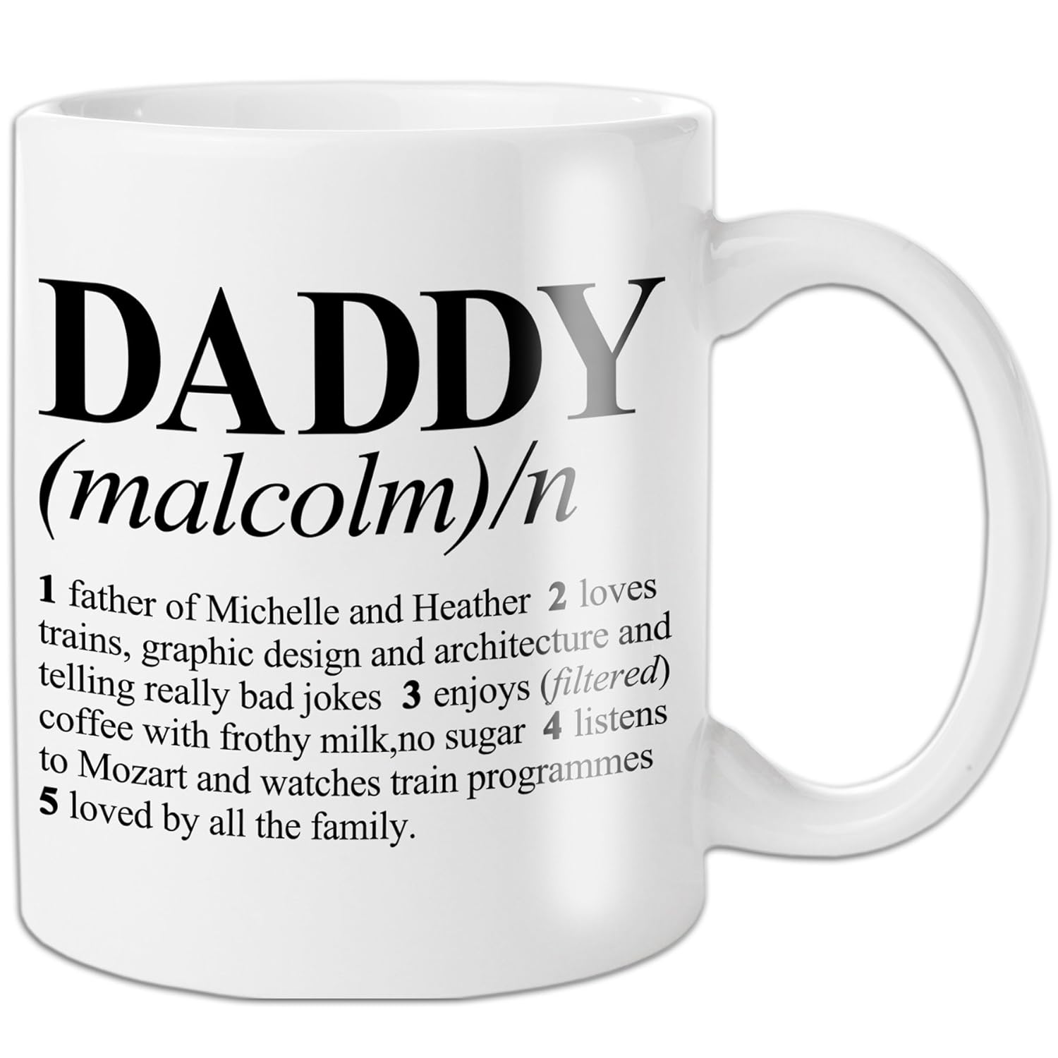 Taza de desayuno con texto personalizable diccionario alta definición: Amazon.es: Hogar