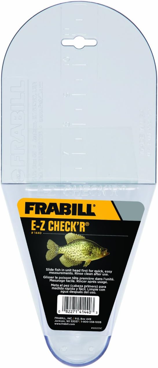 Frabill EZ Crappie Check'R Fish Measurer | Easy to Use Quick and Accurate Measurement | Measures Crappie Up to 12"