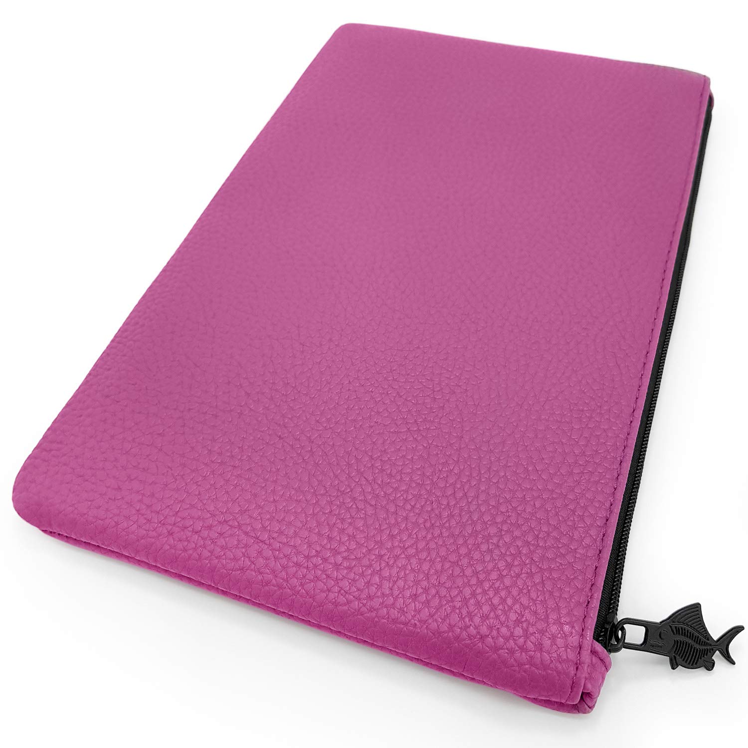 Fat Belly Fish Faux Leather/Leather Look Pencil Case - Pastel Purple Large