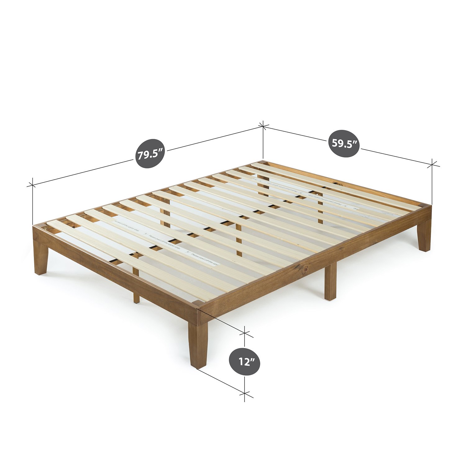 Zinus 12 Inch Wood Platform Bed/No Boxspring Needed/Wood Slat Support/Rustic eBay